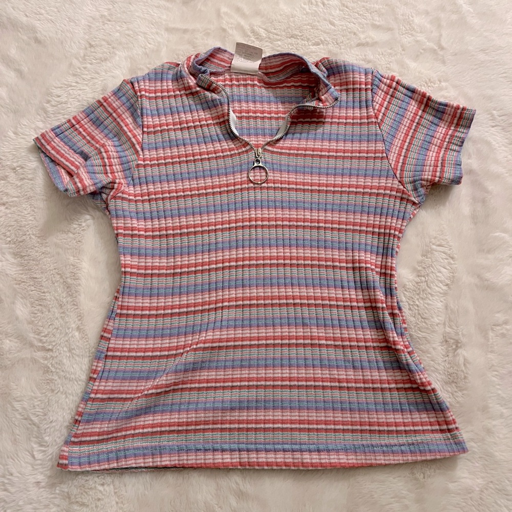 Vintage Made in USA Retro Quarter Zip Tee